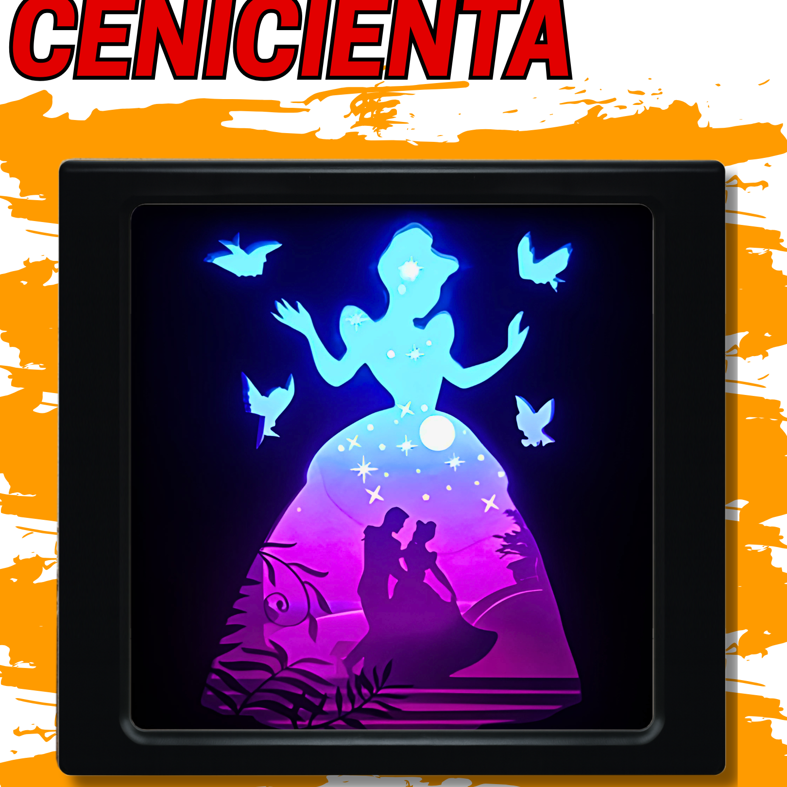 Lámpara Diorama LED 3D La Cenicienta