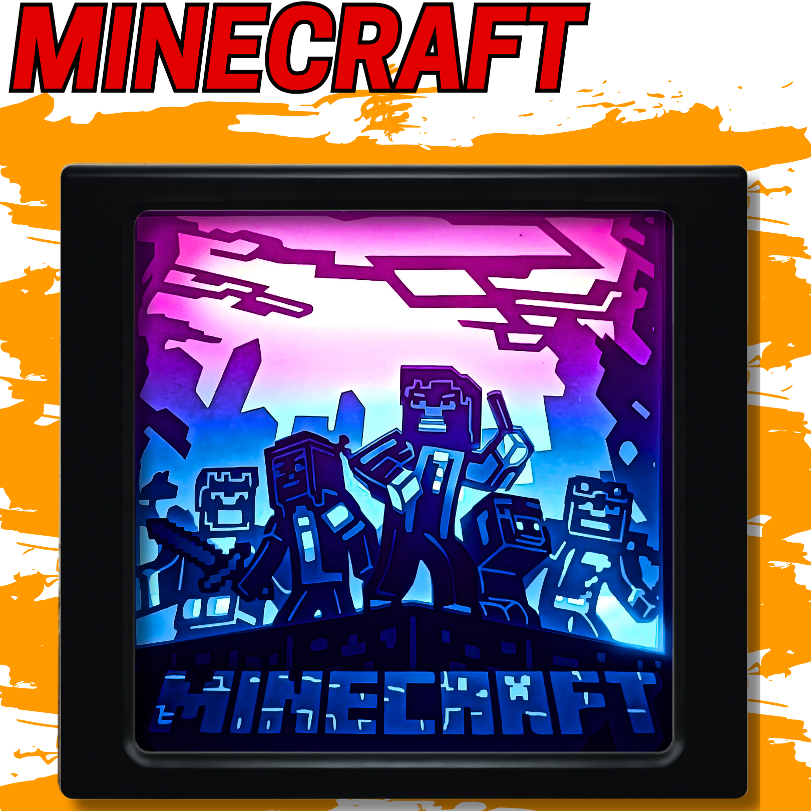 Lámpara LED 3D Minecraft