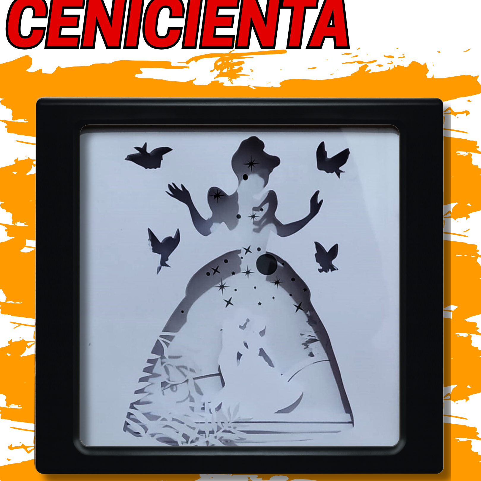 Lámpara Diorama LED 3D La Cenicienta